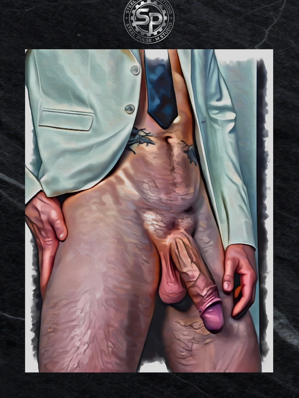 Gay Erotic Art Print | Male Nude in Suit & Tie