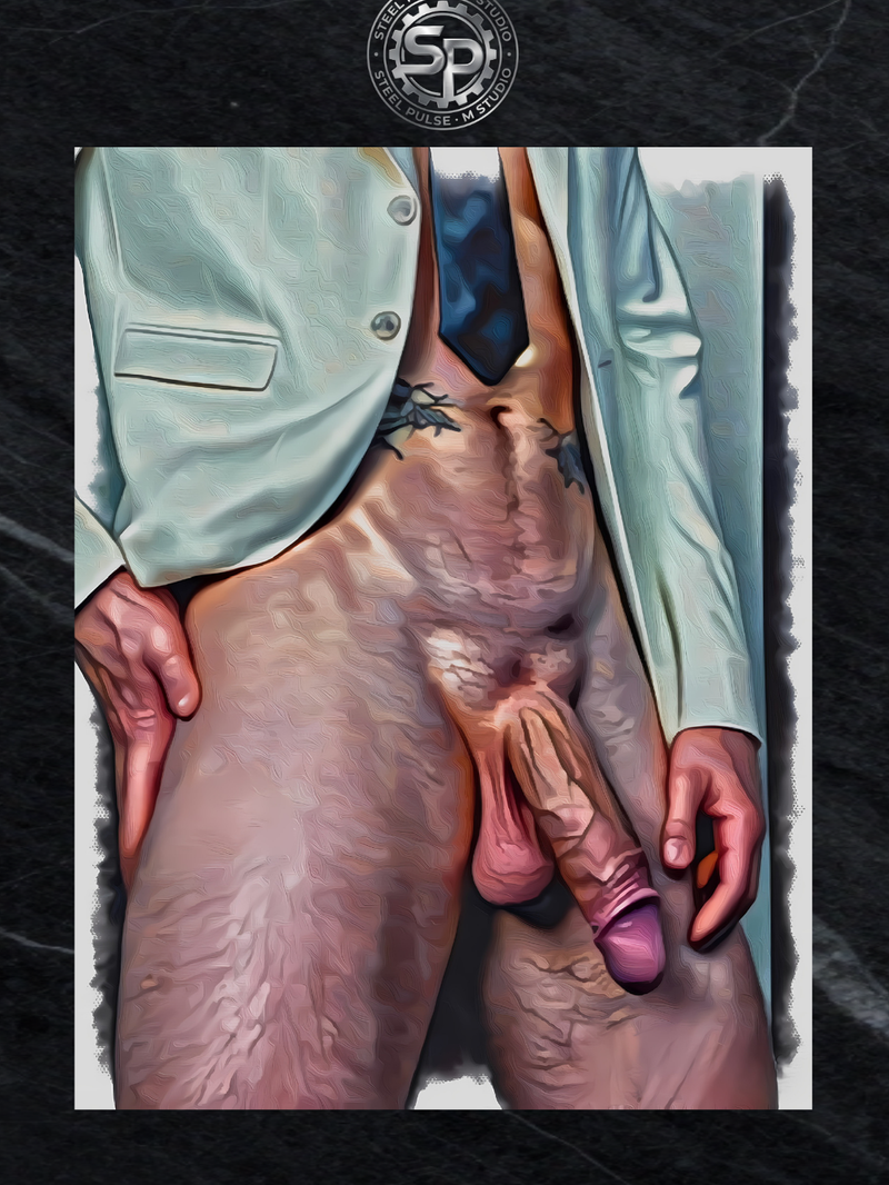 Gay Erotic Art Print | Male Nude in Suit & Tie