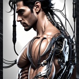 Wired — Cyberpunk Male Figure Triptych Art Print Set