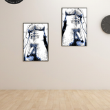 Erotic Male Nude Art PRINT| Figurative Wall Art | Bold Graphic Illustration | Homoerotic Artwork Decor | AiPhoenixArtWorks