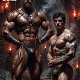 Viking Rune Warriors Fantasy Art Print, Muscular Men Dungeon Wall Decor, Dark Gothic Leather Harness Portrait, Mythological Male Fine Art