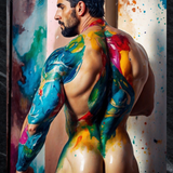 Glossy Photo Print – Painted Canvas Rebel Figure, Unframed Wall Art