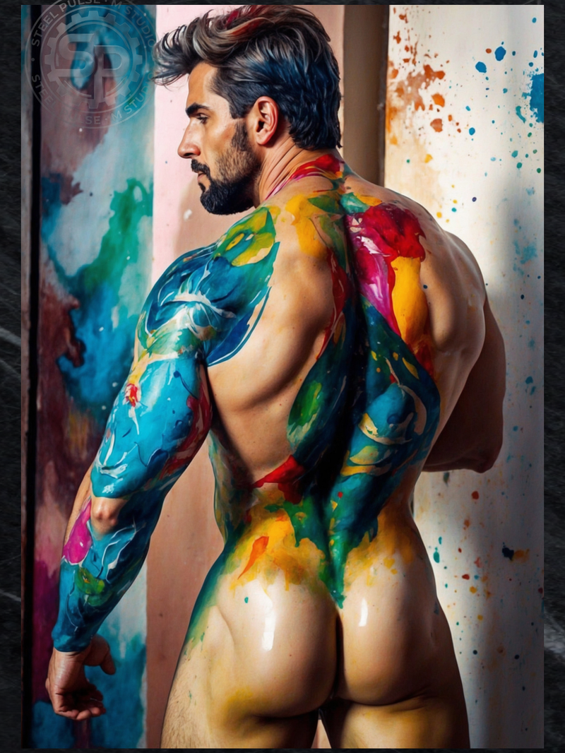 Glossy Photo Print – Painted Canvas Rebel Figure, Unframed Wall Art