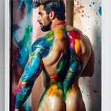 Glossy Photo Print – Painted Canvas Rebel Figure, Unframed Wall Art