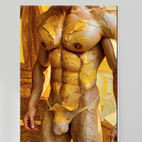 Glossy Photo Print – Golden Male Torso Figure, Unframed Wall Art