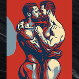Gay Couple Pop Art Print | LGBTQ+ Erotic Art, Male Nude