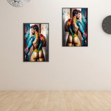 Glossy Photo Print – Painted Canvas Rebel Figure, Unframed Wall Art