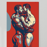 Gay Couple Pop Art Print | LGBTQ+ Erotic Art, Male Nude