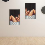 Gay Erotic Art Print | Thick Ginger Man Nude on Bed | Sensual Male Solo Painting | Bear Homoerotic Wall Art | 4 Sizes