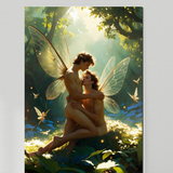 Gay Erotic Art Print | Fairy Lovers Nude Kiss | Enchanted Forest Embrace | Homoerotic Fantasy Wall Art | 4 Sizes