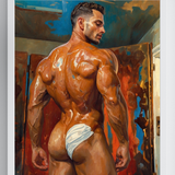 Glossy Photo Print – Oiled Adonis Backdrop, Unframed Wall Art