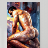 Geometric Male Nude Art Print | Contemporary Erotic Poster