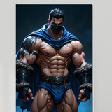 Fantasy Male Warrior Art Print: Superhero Decor, Masculine Artwork