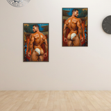 Glossy Photo Print – Oiled Adonis Backdrop, Unframed Wall Art