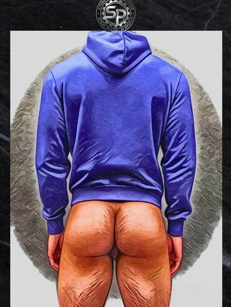 Bold & Blue Hoodie Guy| NSFW Digital Painting | Printable PDF Wall Art | AiPhoenixArtWorks