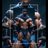 Fantasy Male Warrior Art Print: Superhero Decor, Masculine Artwork