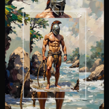 Spartan Warrior Nude Art Print | Mythic Coastal Decor