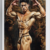 Impresión de arte guerrero negro | Póster de fantasía erótica | Fuerza ancestral y hermandad | AiPhoenixArtWorks