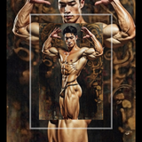 Impresión de arte guerrero negro | Póster de fantasía erótica | Fuerza ancestral y hermandad | AiPhoenixArtWorks