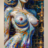 Mosaic Goddess — Steampunk Erotic Wall Art | Instant Download