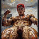Low Angle — Explicit Male Nude Art Print