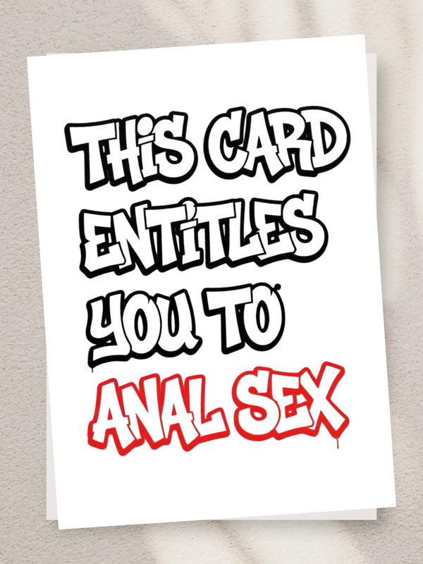 Adult Greeting Card | This Card Entitles Anal Sex | Cheeky NSFW Voucher | Adult Kinky Humor | Single or 5-Pack