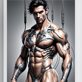 Wired — Cyberpunk Male Figure Triptych Art Print Set