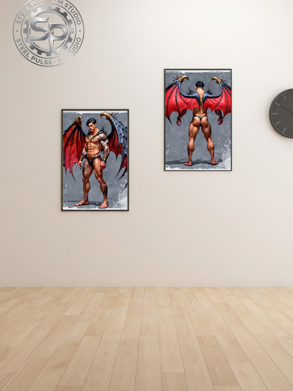 Fallen & Fearless — Demon Male Diptych Art Print Set
