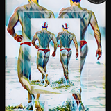 Twin Lifeguards’ Sprint Art Print – Satin Finish Photo Print, Wall Decor, Unframed Male Figures