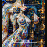 Mosaic Goddess — Steampunk Erotic Wall Art | Instant Download