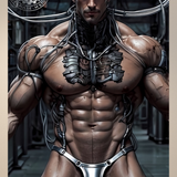System Override — Cyborg Male Diptych Art Print Set