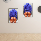 Bold & Blue Hoodie Guy| NSFW Digital Painting | Printable PDF Wall Art | AiPhoenixArtWorks
