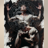 Erotic Art Print | Dominant & Kneeling | Gay Power Dynamic Art | Bold NSFW Print | 4 Sizes