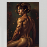 Gay Erotic Art Print | Ram Horns Male Nude Fantasy | Digital Painting Wall Art | Sexy Homoerotic Fawn Artwork | 4 Sizes Available