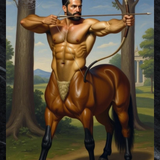 Gay Erotic Art Print | Muscular Centaur Archer Nude | Digital Fantasy Wall Art | Sexy Homoerotic Artwork | 4 Sizes Available