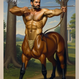 Gay Erotic Art Print | Muscular Centaur Archer Nude | Digital Fantasy Wall Art | Sexy Homoerotic Artwork | 4 Sizes Available