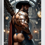 The Gunslinger — Steampunk Male Art Print