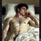 Gay Erotic Art Print | Nude on Bed | Sensual Male Physique | Homoerotic Bedroom Art | 4 Sizes
