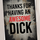 NSFW Greeting Card | Thanks For Having An Awesome Dick | Adult Humor | SteelPulseMStudio