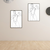 Harnessed Peak Flex Art Print | Leather Harness Muscle Male Wall Art | Dark LGBTQ+ Decor | SteelPulseMStudio