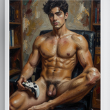 Player One — Explicit Male Nude Art Print