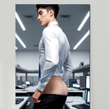 After-Hours Office Tease – Homoerotic Art Print