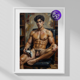 Player One — Explicit Male Nude Art Print