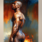 Masculine Nude Art Print | Sunlit Body Study Poster