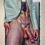 Gay Erotic Art Print | Male Nude in Suit & Tie