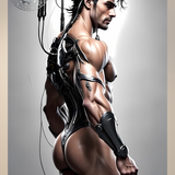 Wired — Cyberpunk Male Figure Triptych Art Print Set
