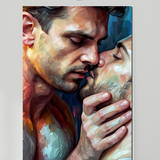 Gay Erotic Art Print | Gay Couple Passion | Painting Wall Art | Sexy Homoerotic Artwork | 4 Sizes