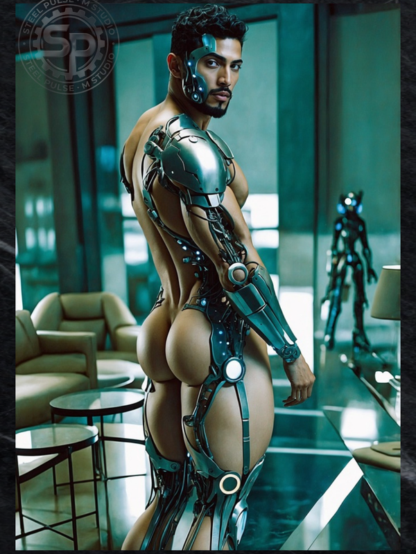 Sci-Fi Cyborg Art Print: Cybernetic Seduction - Erotic Futuristic Decor