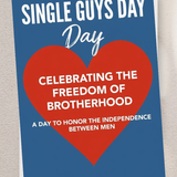 Tarjeta de felicitación | Día de los solteros Libertad Fraternidad | Celebra la independencia Hombres | 5x7 Individual/Paquete de 5