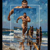 Free Run — Male Nude Beach Art Print